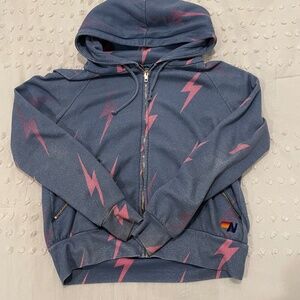 Limited edition aviator nation lightning bolt zip up hoodie women’s extra small